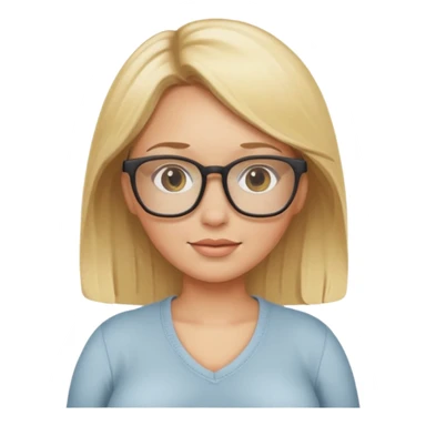 blonde pregnant woman glasses sticker