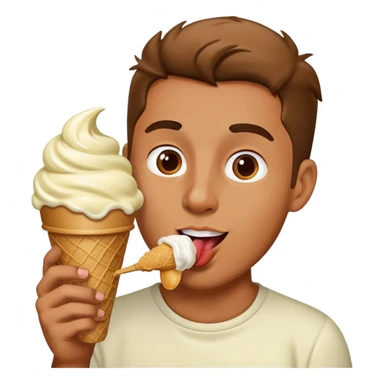 Man licking ice cream sticker