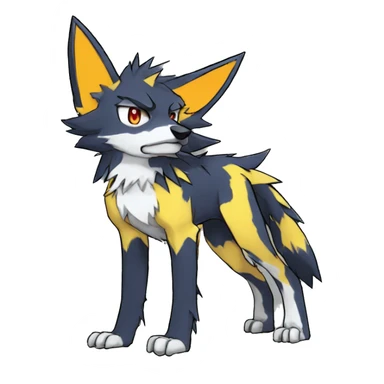  Cool Edgy Colorful Digimon-Fakemon-Wolf with edgy markings full body sticker