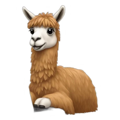 a llama typing on a laptop sticker