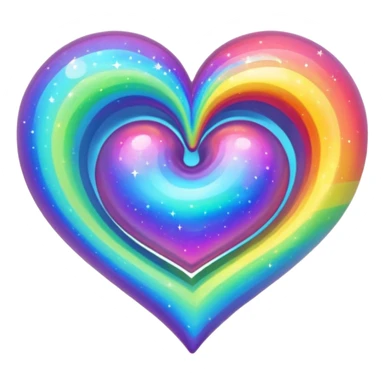 rainbow galaxy heart sticker