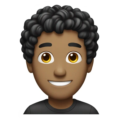 White guy with black hair on a laptop smiling sticker