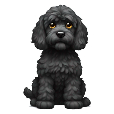 Black cockapoo full body with white flash on chest  sticker