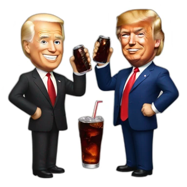 Donald trump and Biden drink cola sticker