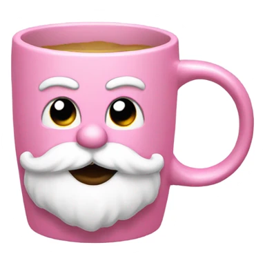 Pink Santa face mug sticker