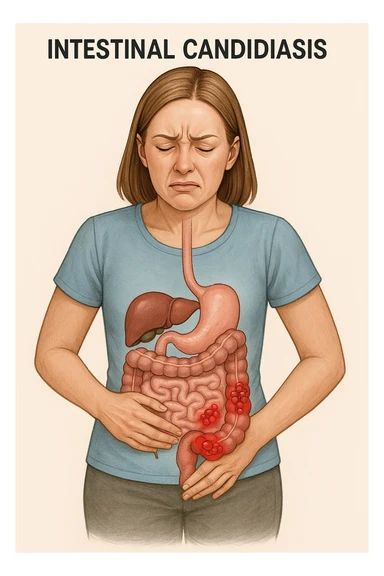 donna con candida intestinale sticker