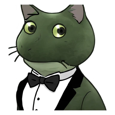 Cat wearing a tuxedo sticker
