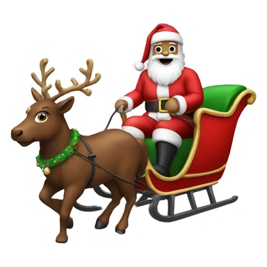 Santa on a sleigh sticker
