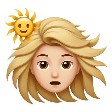 face being blown away by strong wind sticker