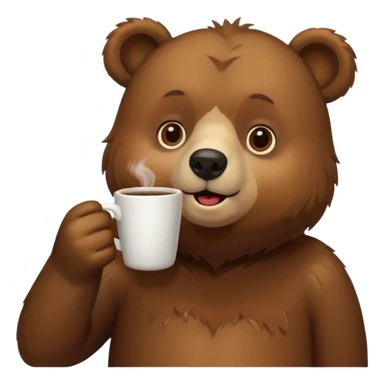 a bear drinking coffee sticker