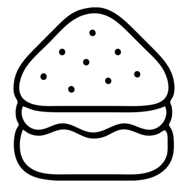 scone, outlined icon, no fill, simple and clear lines sticker