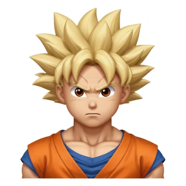 Emoji San goku plus petit niveau image , concentrer comme avant un combat contre un adversaire,  sticker