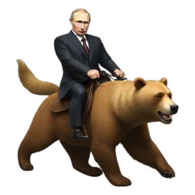 Vladimir Putin riding a bear sticker