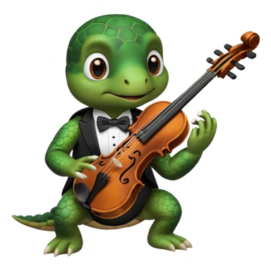 TUrtle playing violin sticker