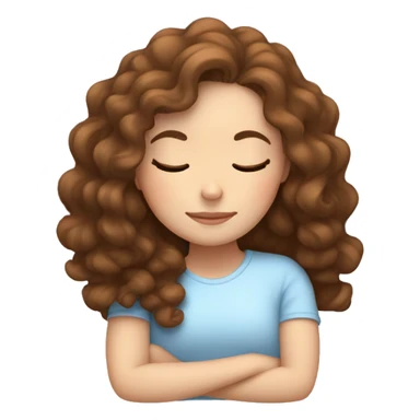 White girl with curly brown hair sleeping  sticker