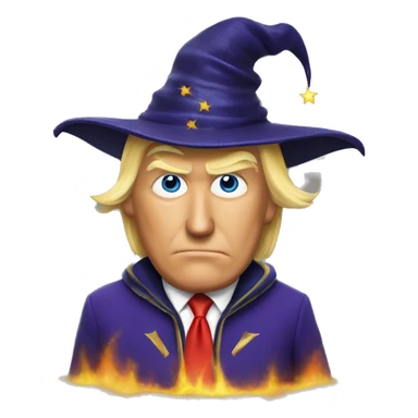 donald trump with a sorcerer hat sticker