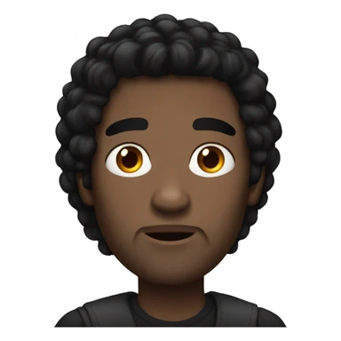 blackhair man round hair  scary sticker