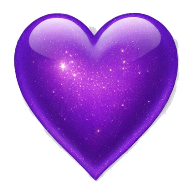 Purple sparkly heart sticker