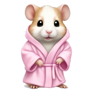 baby hamster in light pink robe full body sticker