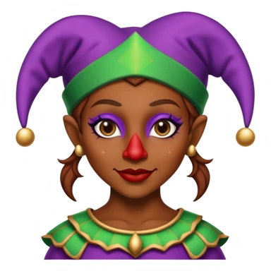 Female Jester with brown skin sticker