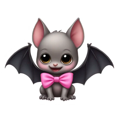 Baby bat with a pink bow sticker