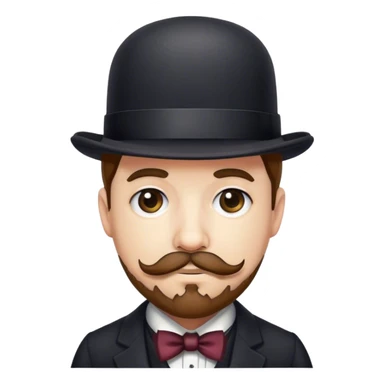 H. H. Holmes wearing bowler hat sticker