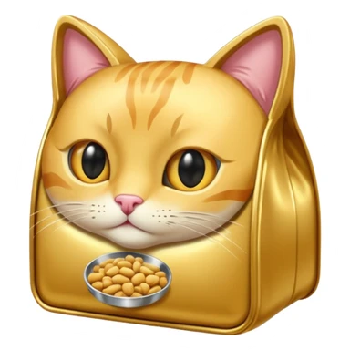 gold cat food package sticker