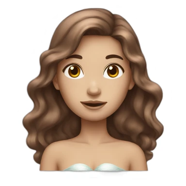 Brown-hair-white-mermaid sticker
