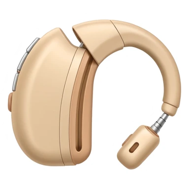 Telinga aid, hearing aid color beinge tapi earmold color white  sticker