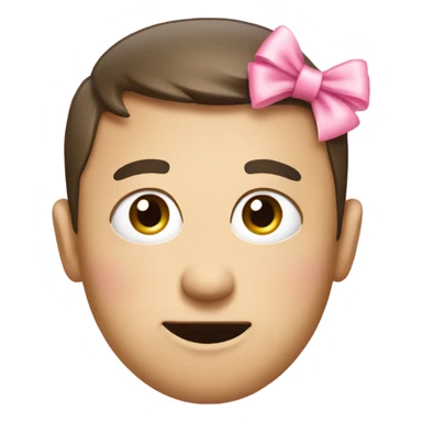 rolling eyes emoji with pink bow sticker