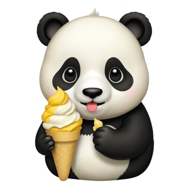 Panda eating mango icecream sticker