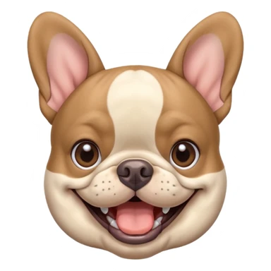 blue tan french bulldog smiling sticker