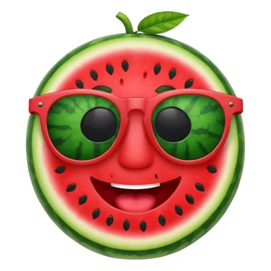 emoji tema agosto, colori allegri, anguria, occhiali da sole, relax sticker