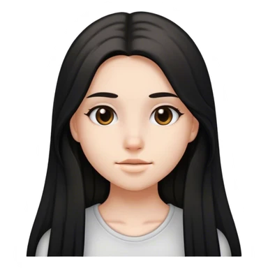 Teen girl with a black,smooth and long hair  sticker