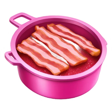 Bacon frying on a hot pink glittery pan sticker