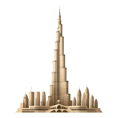 Burj Khalifa, light beige silhouette, no additional details sticker