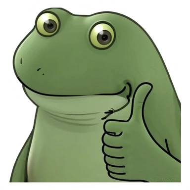 Frog with thumbs up sticker