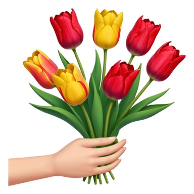 Hand holding tulips sticker