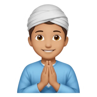 Buatkan emoticon siap pakai. Seseorang sedang sholat. sticker