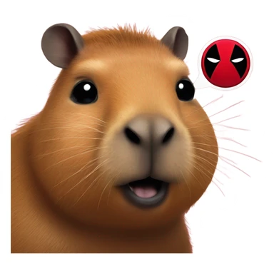 Capybara with Deadpool on it sticker