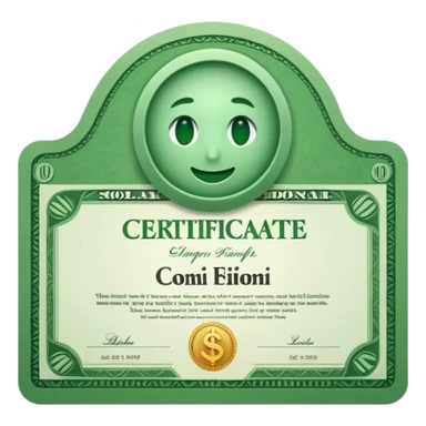 dollar certificate sticker
