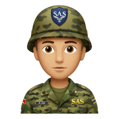 S.A.S mit salotiertem Soldaten in Tarnfarbe und den SAS Buchstaben auf der Mütze sticker