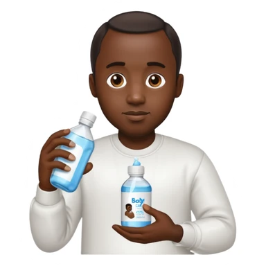 p diddy holding baby oil sticker