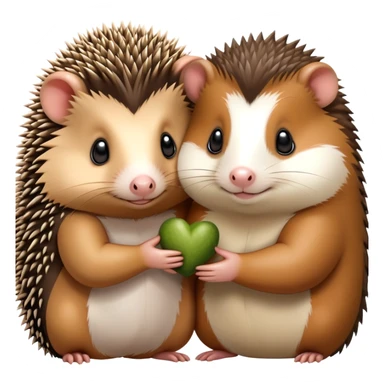 Un riccio africano è una cavia peruviana che si abbracciano sticker