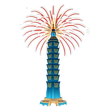 Taipei 101 with fireworks sticker