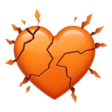 Cœur brisé orange sticker