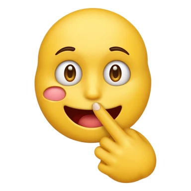 Yellow emoji biting the tip of its finger  sticker