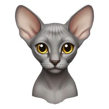 gray sphinx cat sticker