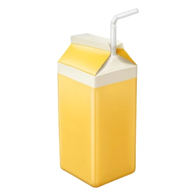 plain yellow milk box, minimal, no label, no straw, simple, clear sticker