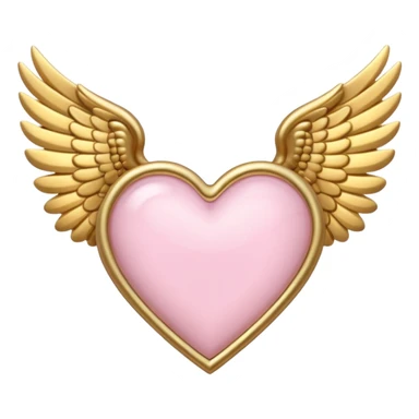 Light Pink Heart With Golden Wings sticker